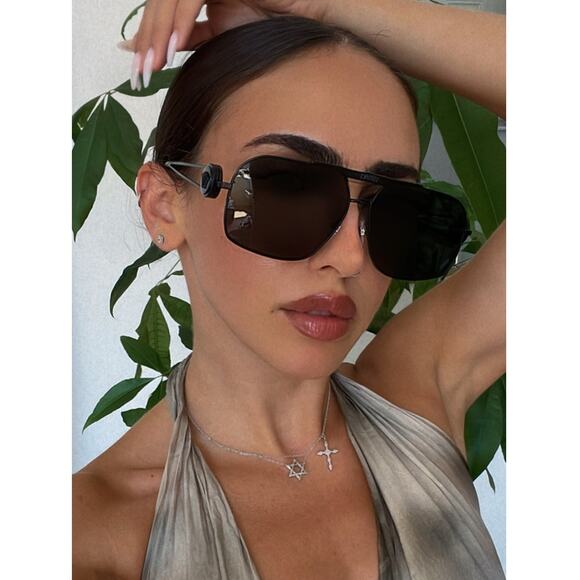 Versace VE2269 Aviator Sunglasses in Black - Picture 1 of 7